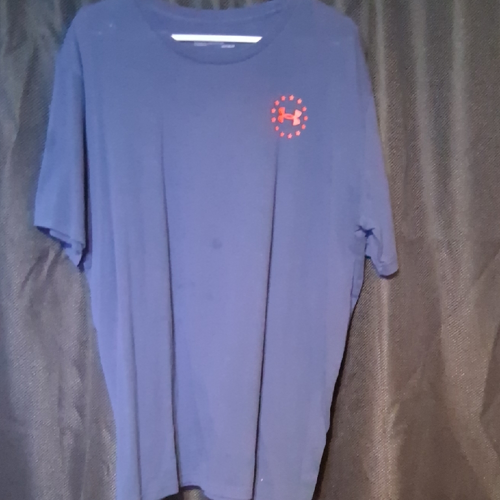 Under Armour Navy Tee with Red Emblem